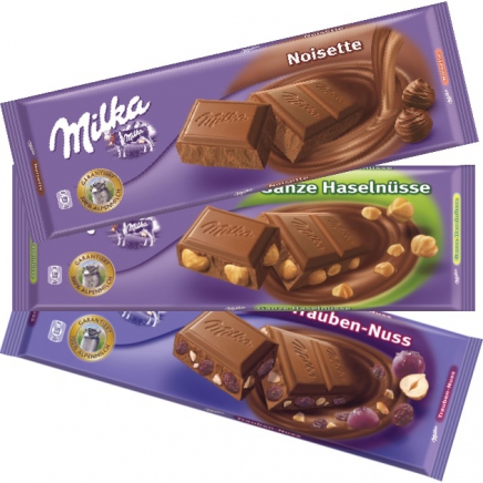 Milka mazsolás mogyorós tejcsokoládé 300g