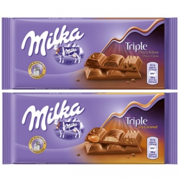 Milka Triple tripla csokis táblás tejcsokoládék 90g